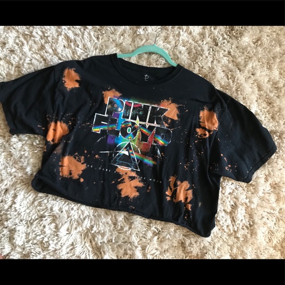 Tops - Pink Floyd dark side of the moon cropped tee sz XL